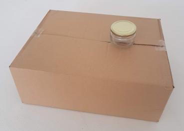 Karton Honiggläser mit Metalldeckel, 40 Gläser à 150 g.